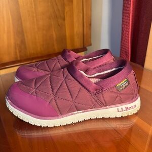 L.L. Bean Women's Quilted Ultralight Primaloft Slip-On Shoes in Plum